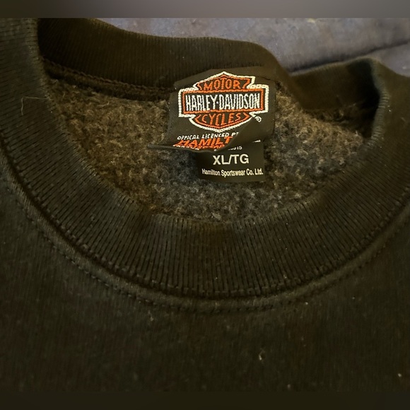 Harley Owners Group Black Crewneck Sweater with Ribbed Cuffs - Picture 3 of 7